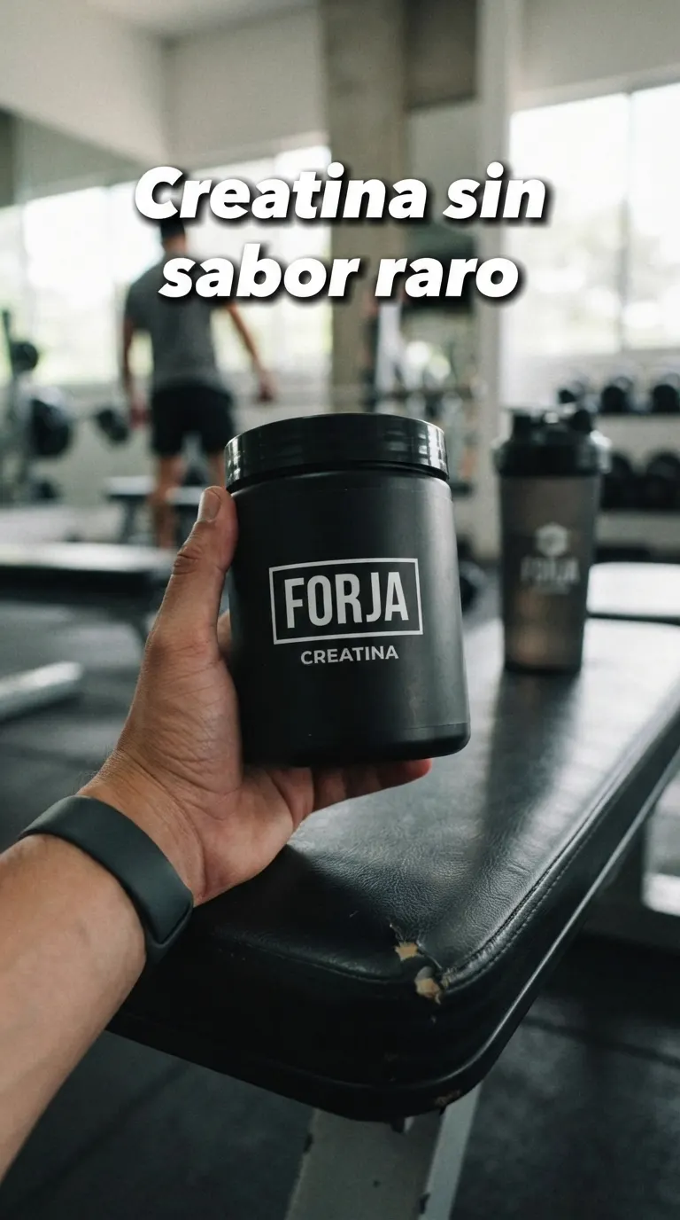 Anuncio de creatina en un gimnasio